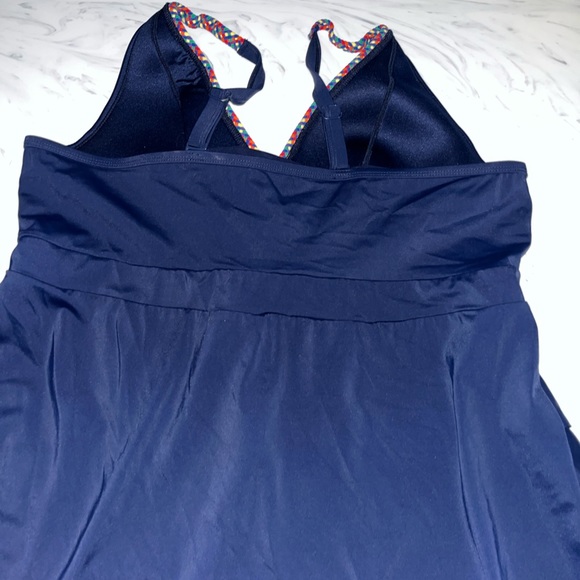 Cacique Swim Cacique Swim Lane Bryant Navy Ruffle Tankini Top Bathing Suit 2 Rainbow Halter